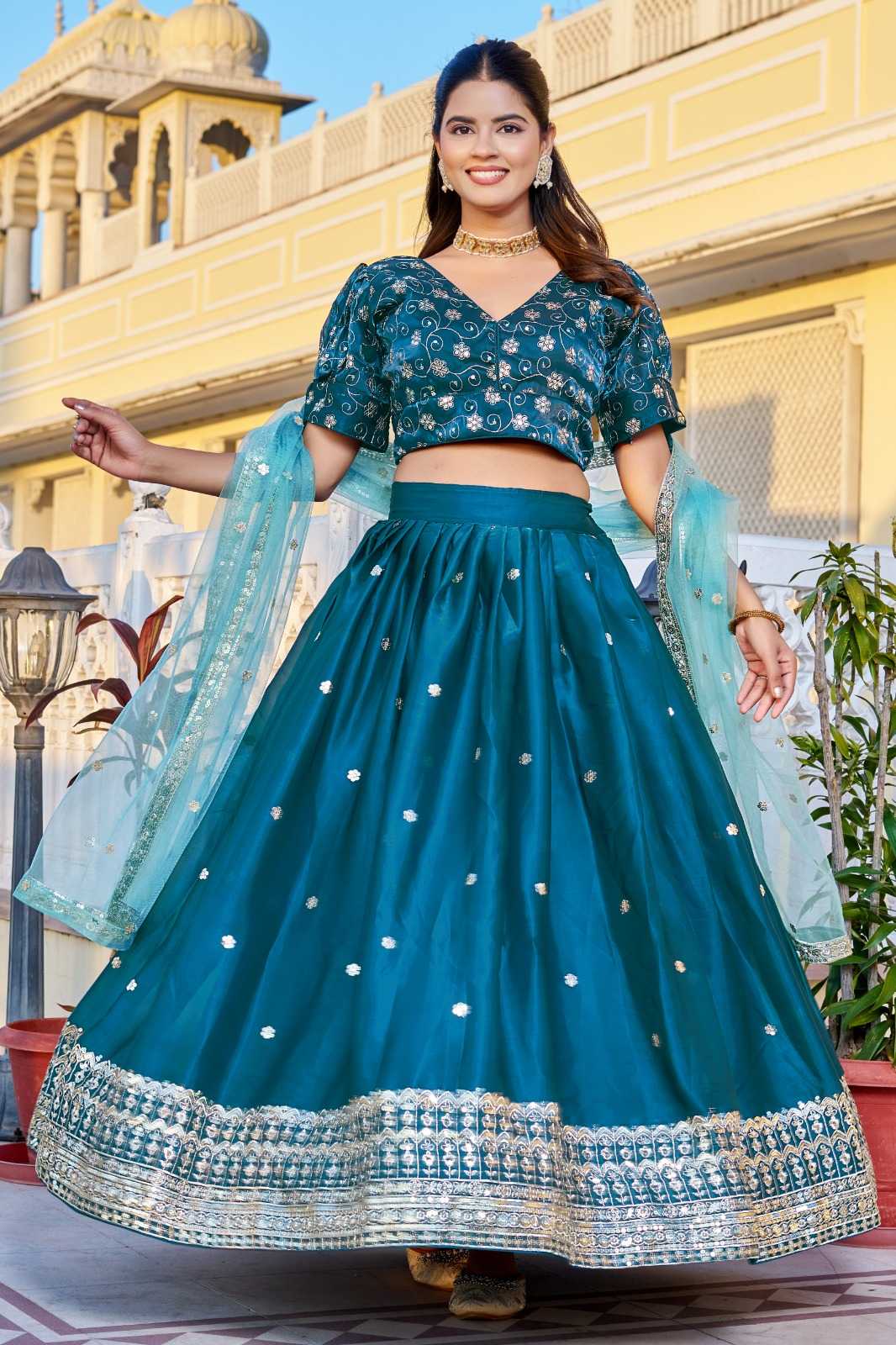 YNF Wholesale Jimmy Choo Embroidered Lehenga  | Surat Manufacturer