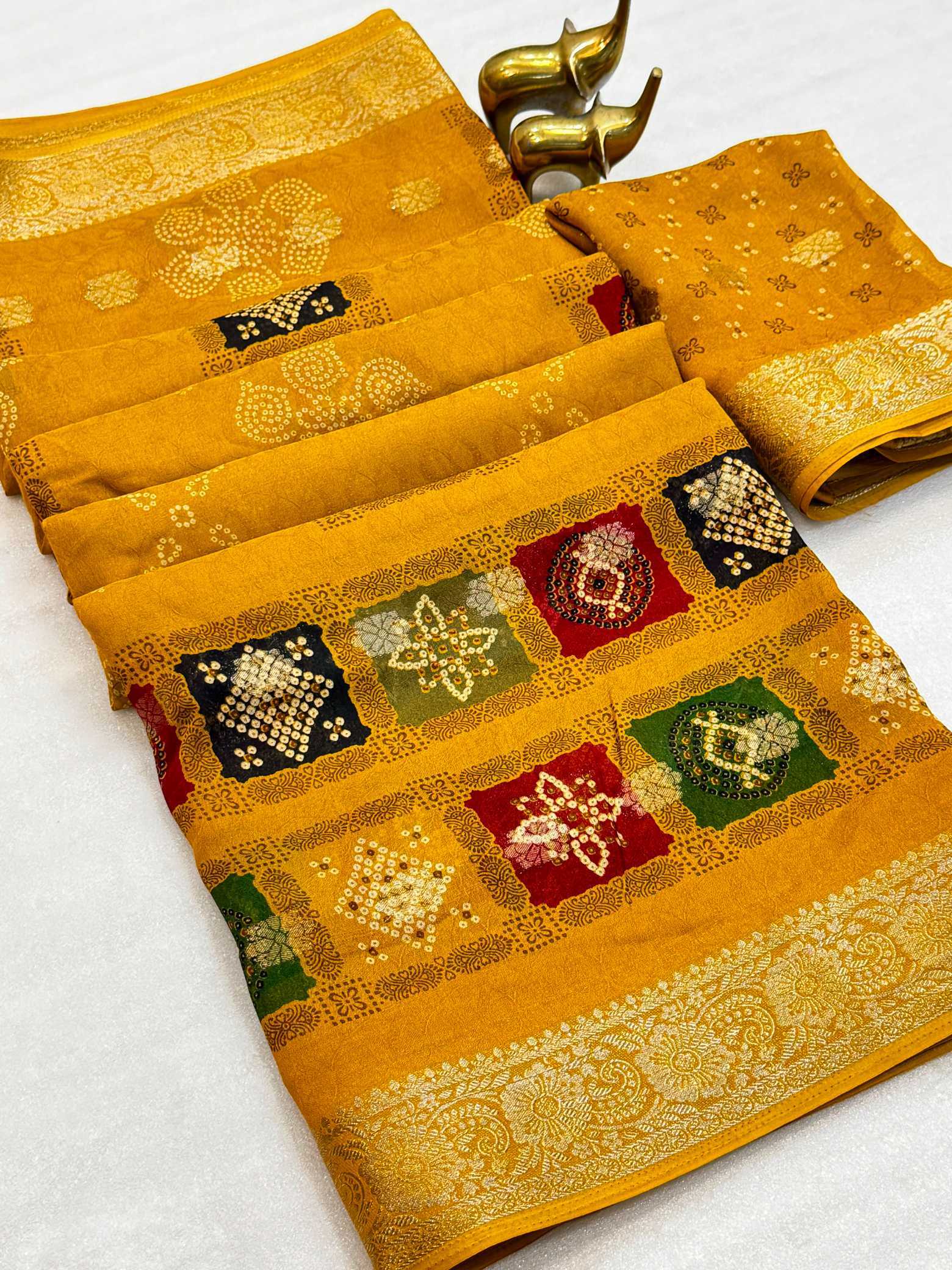 YNF Wholesale Jacquard Printed Sarees  | Surat Manufacturer