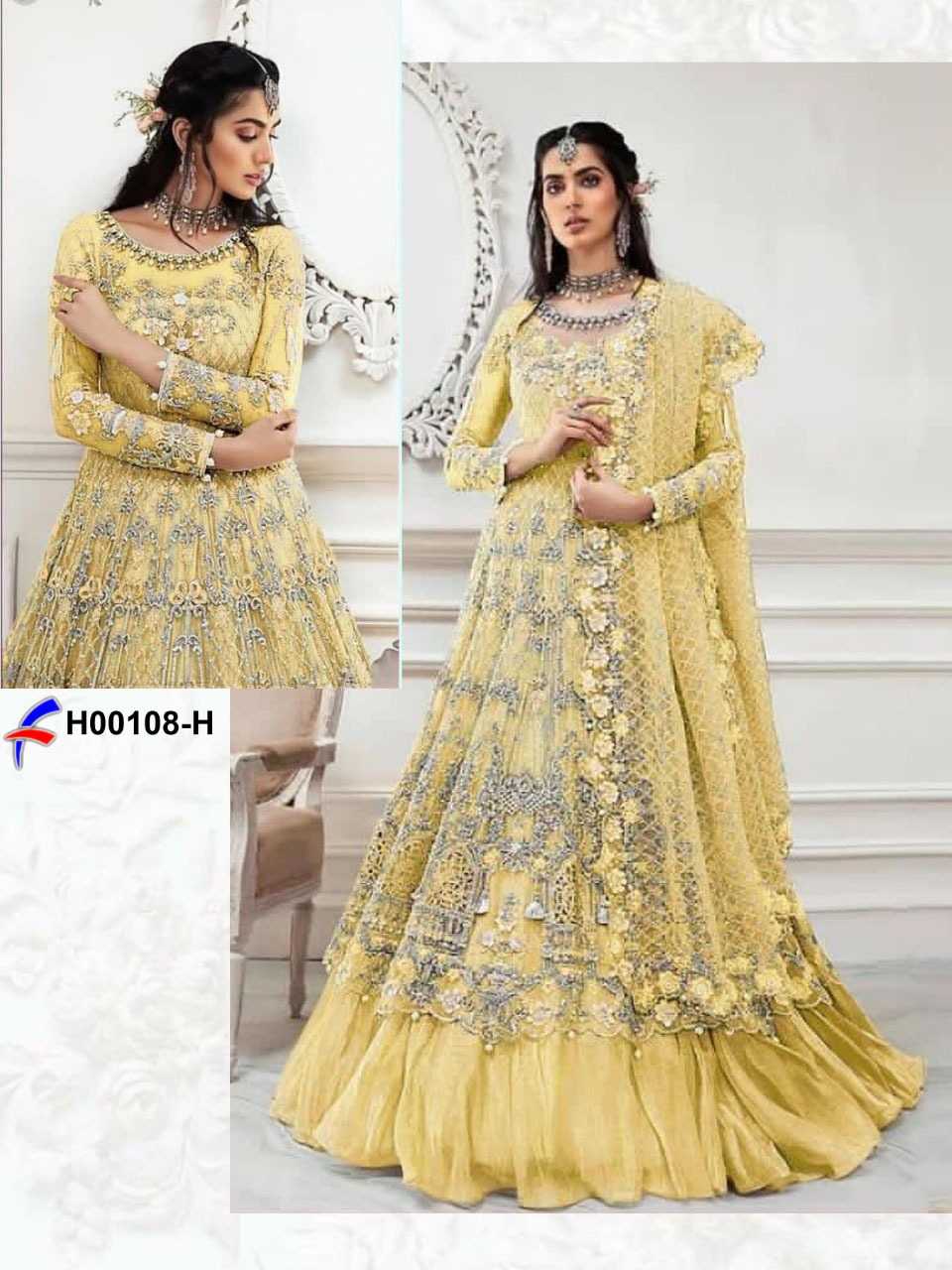 YNF Wholesale Net Embroidery Gowns  | Surat Manufacturer