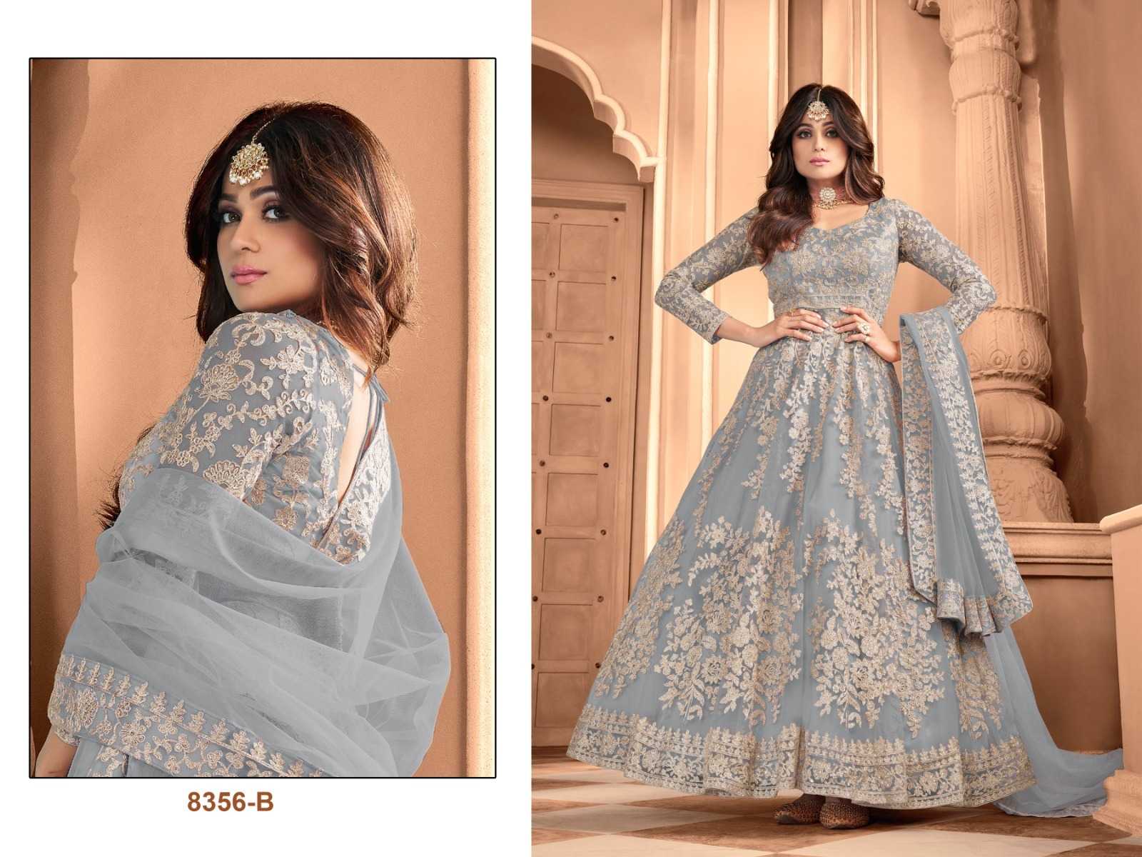 YNF Wholesale Net Embroidery Gowns  | Surat Manufacturer
