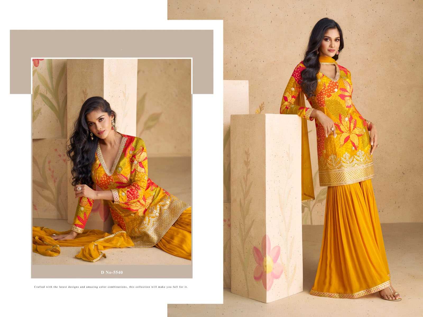 YNF Wholesale Chinon Silk Printed Suits  | Surat Manufacturer