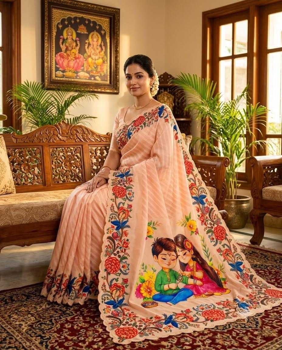 YNF Wholesale Chinon Silk Printed Silk Saree  | Surat Manufacturer