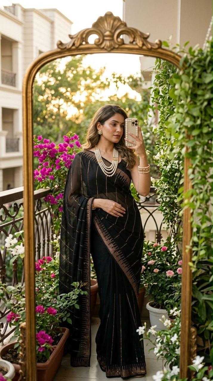 YNF Wholesale Faux Georgette Georgette Sarees  | Surat Manufacturer