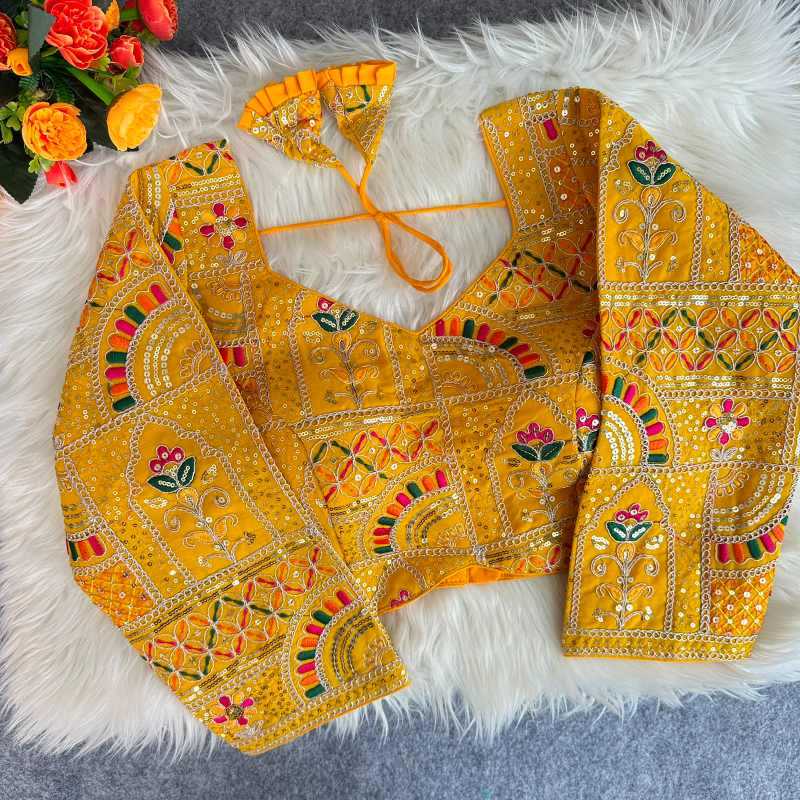 YNF Wholesale Faux Georgette Sequence Embroidery Blouse  | Surat Manufacturer