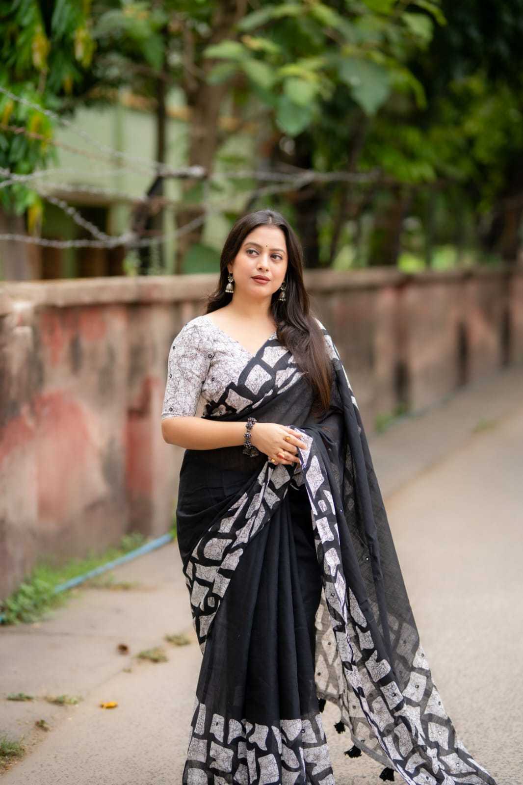 YNF Wholesale Linen Batik Sarees  | Surat Manufacturer