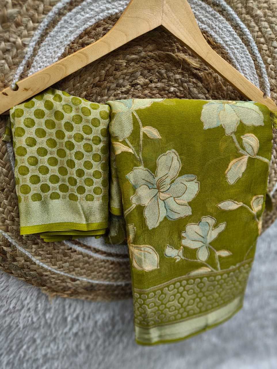 YNF Wholesale Dull Moss Designer Sarees  | Surat Manufacturer
