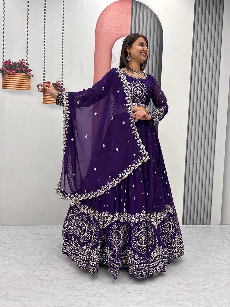 YNF Wholesale Faux Georgette Embroidered Lehenga  | Surat Manufacturer