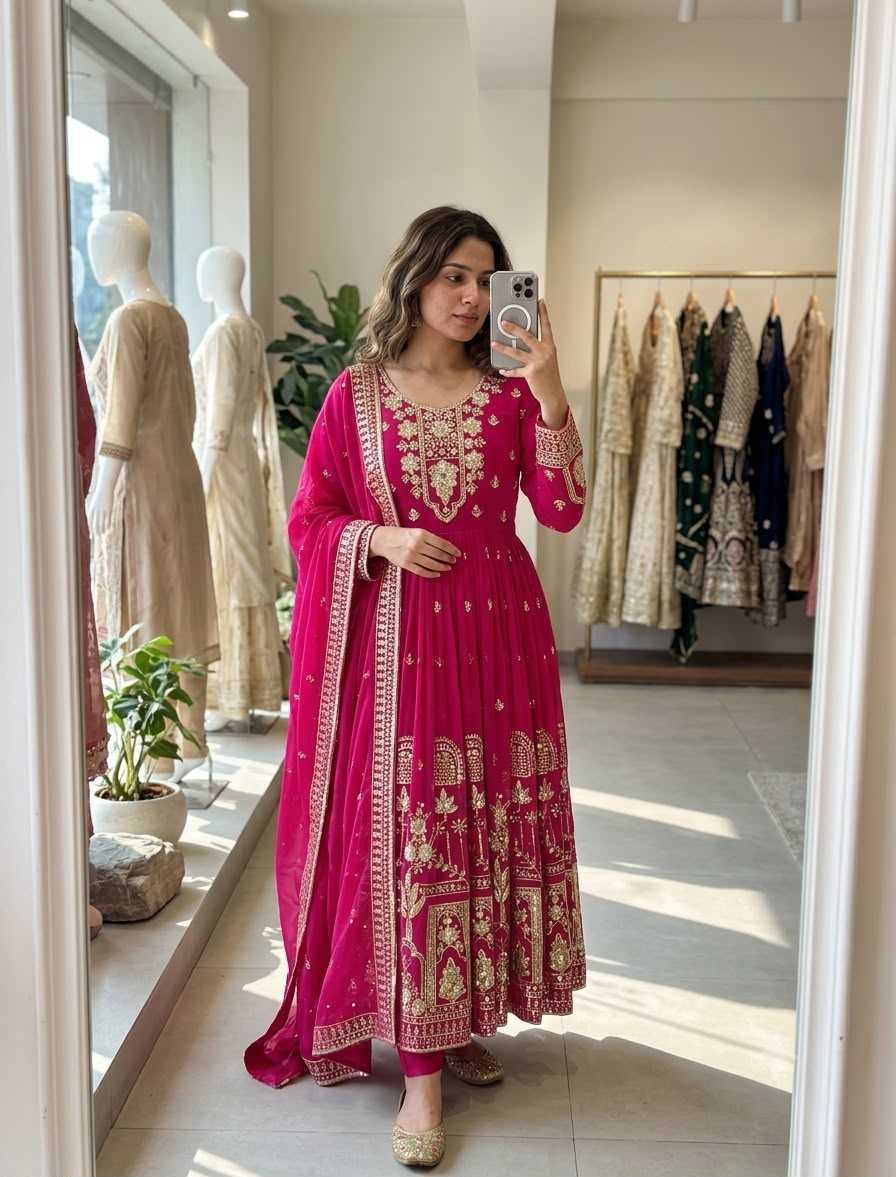YNF Wholesale Faux Georgette Party Gowns  | Surat Manufacturer