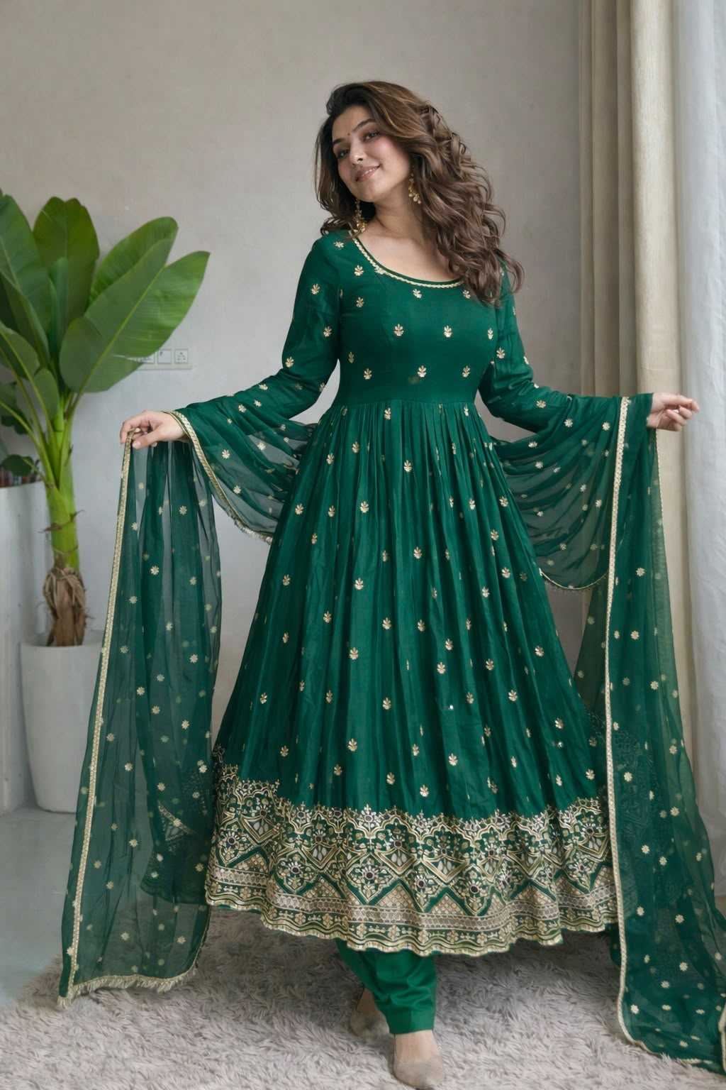 YNF Wholesale Chinon Silk Embroidery Gowns  | Surat Manufacturer