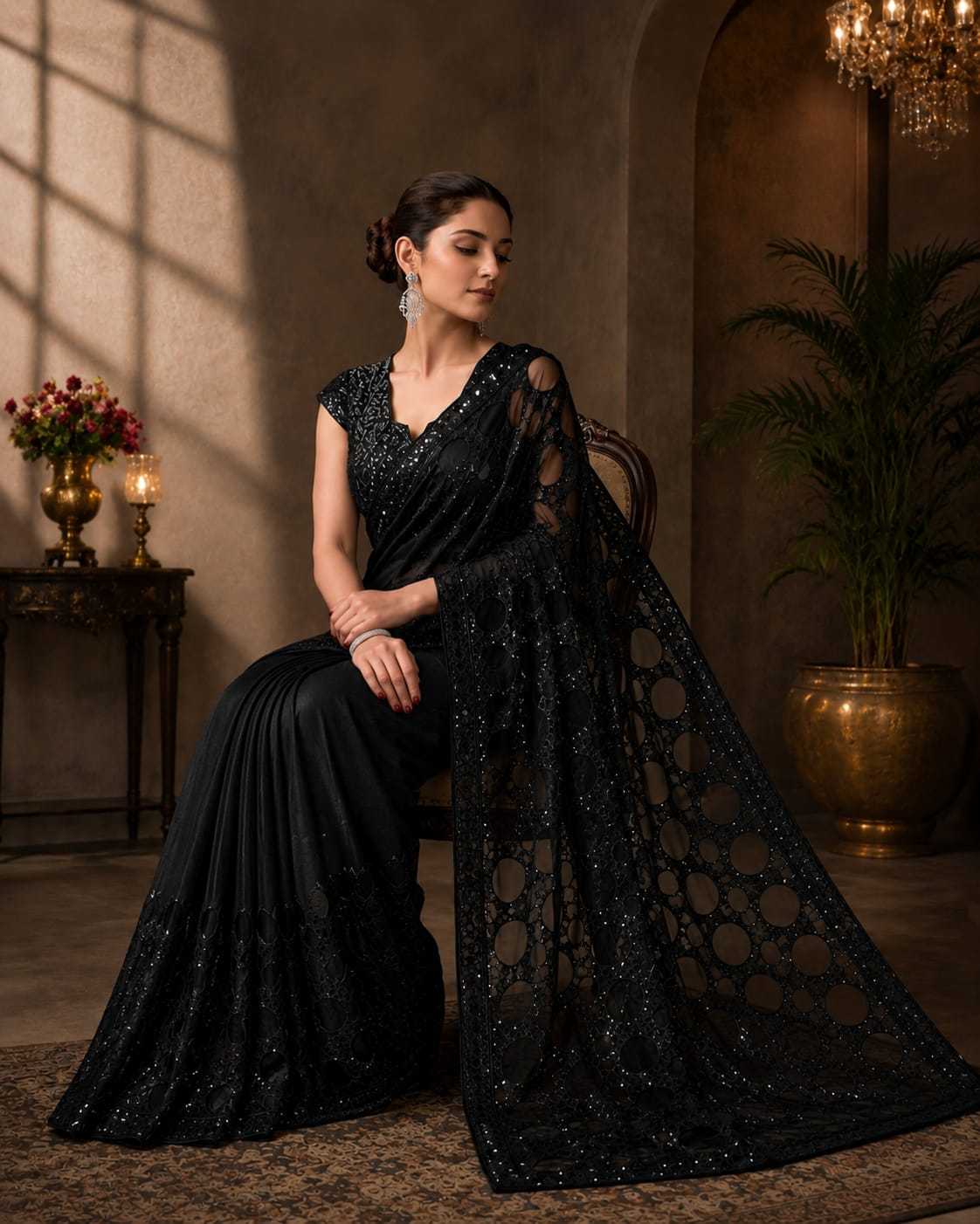 YNF Wholesale Butterfly Net Sequence Sarees  | Surat Manufacturer