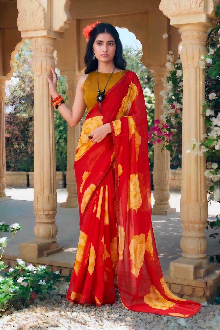 YNF Wholesale Chiffon Printed Sarees  | Surat Manufacturer