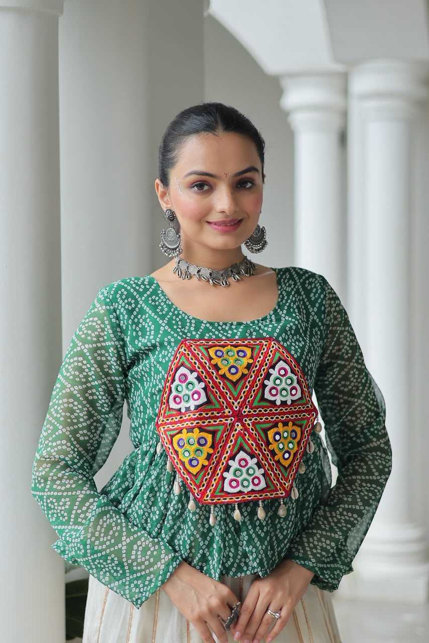 YNF Wholesale Bandhani Silk Tops  | Surat Manufacturer