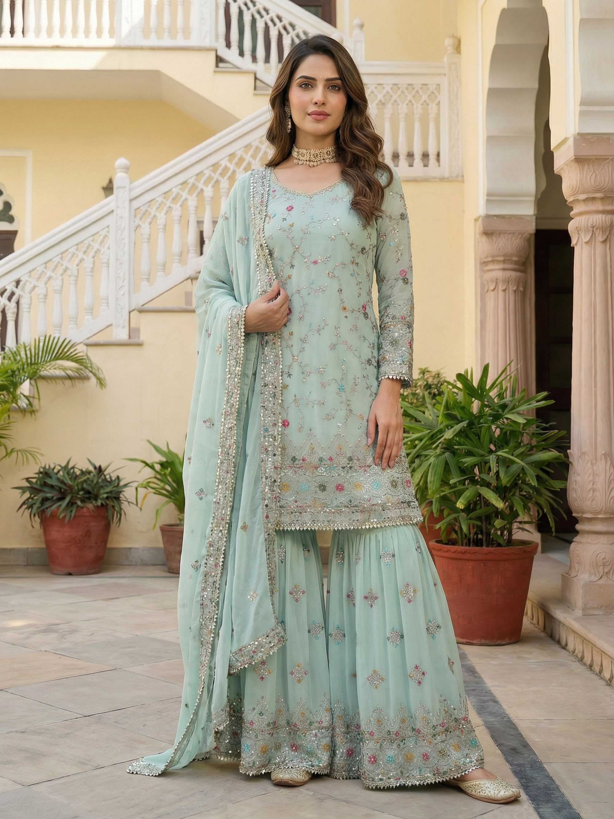 YNF Wholesale Faux Georgette Georgette Kurti  | Surat Manufacturer