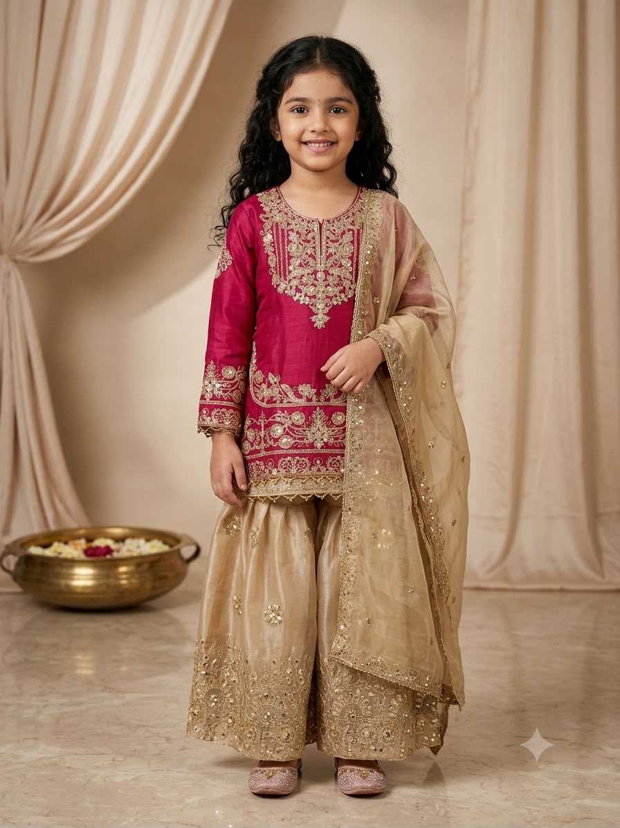 YNF Wholesale Pure Silk Kids Suit  | Surat Manufacturer