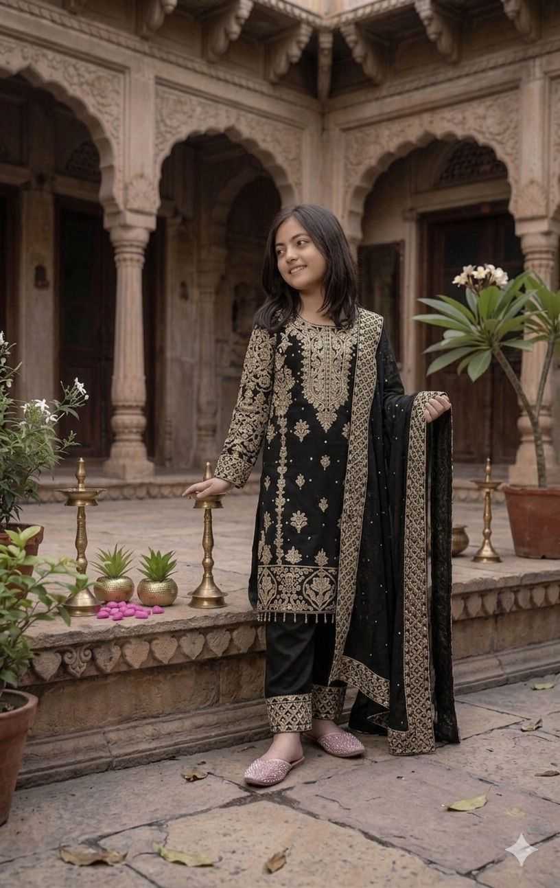 YNF Wholesale Faux Georgette Kids Suit  | Surat Manufacturer