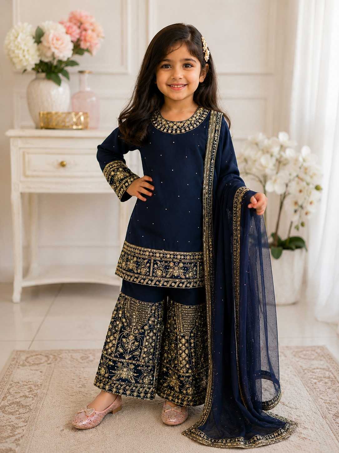 YNF Wholesale Faux Georgette Kids Suit  | Surat Manufacturer
