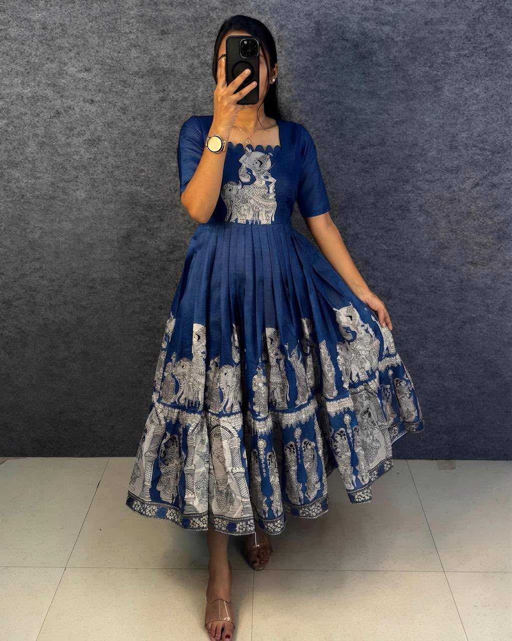 YNF Wholesale Kota Chex Printed Gowns  | Surat Manufacturer