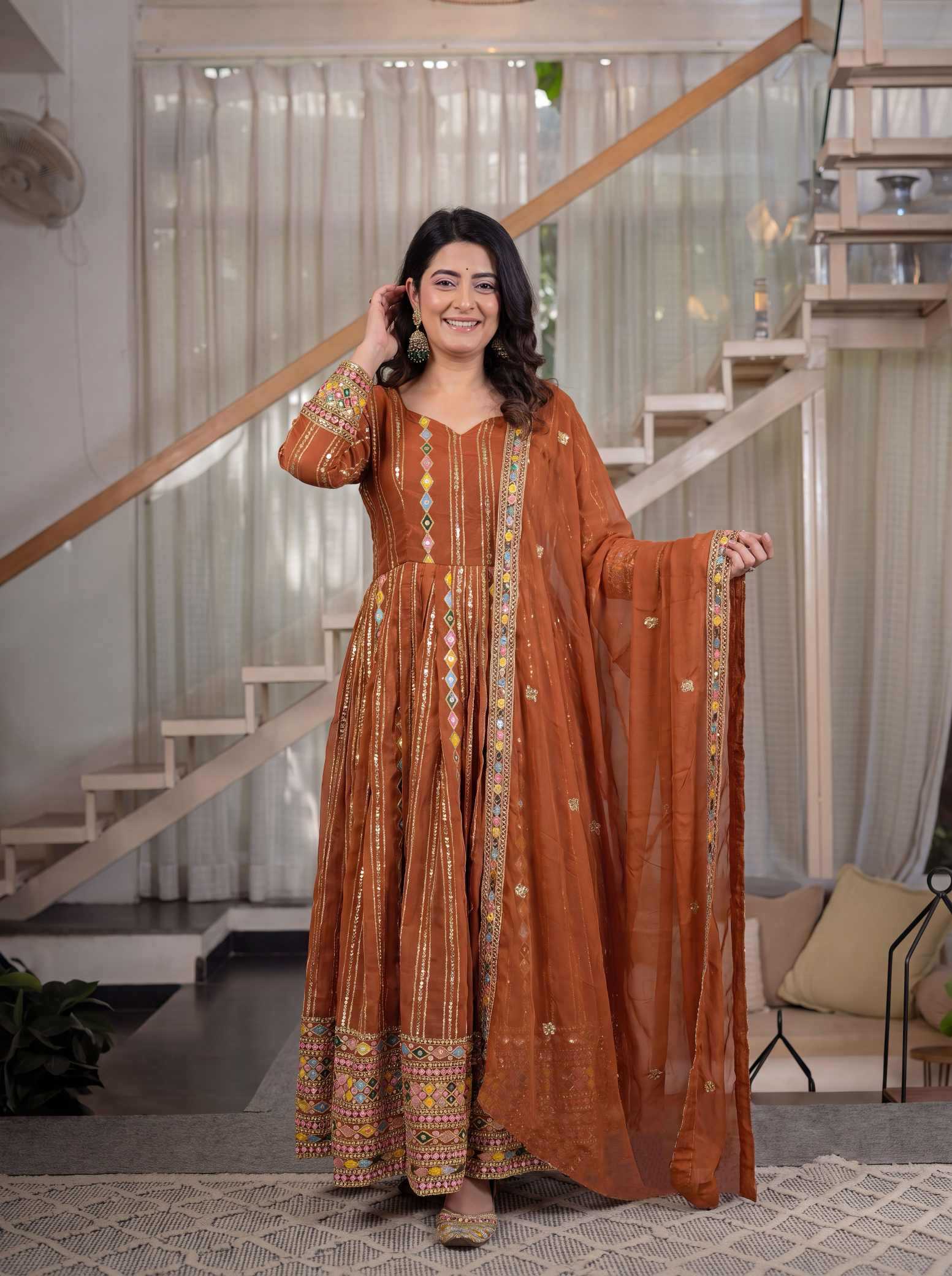 YNF Wholesale Faux Georgette Embroidery Suits  | Surat Manufacturer