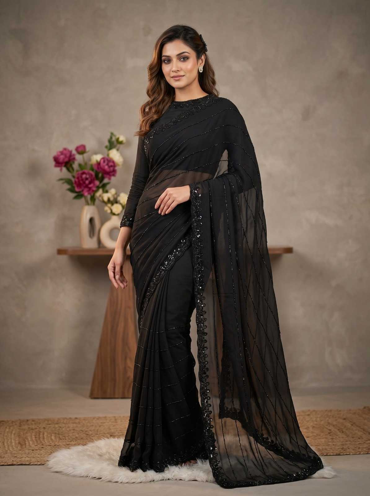 YNF Wholesale Faux Georgette Fancy Sarees  | Surat Manufacturer