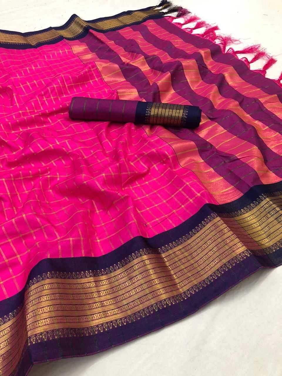 YNF Wholesale Soft Cotton Silk Brocade Sarees  | Surat Manufacturer