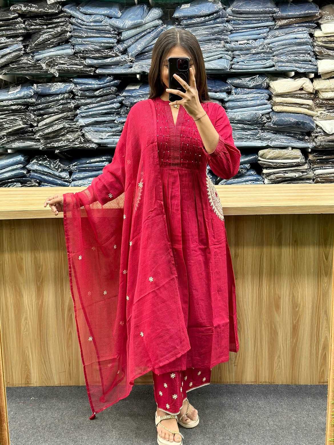 YNF Wholesale Cotton Embroidery Suits  | Surat Manufacturer