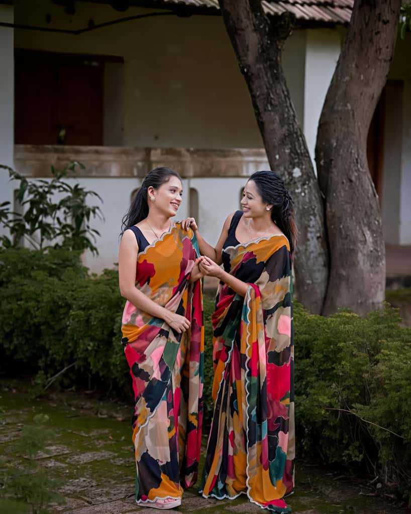YNF Wholesale Georgette Printed Sarees  | Surat Manufacturer