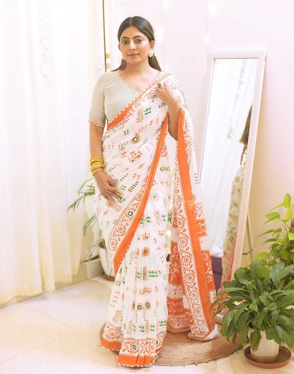 YNF Wholesale Linen Printed Sarees  | Surat Manufacturer