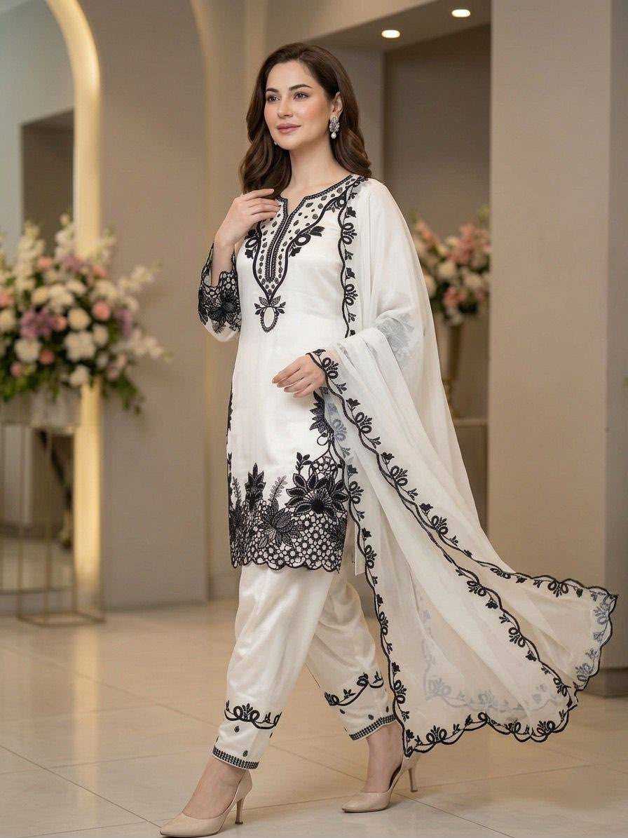 YNF Wholesale Heavy Roman Silk Embroidery Suits  | Surat Manufacturer