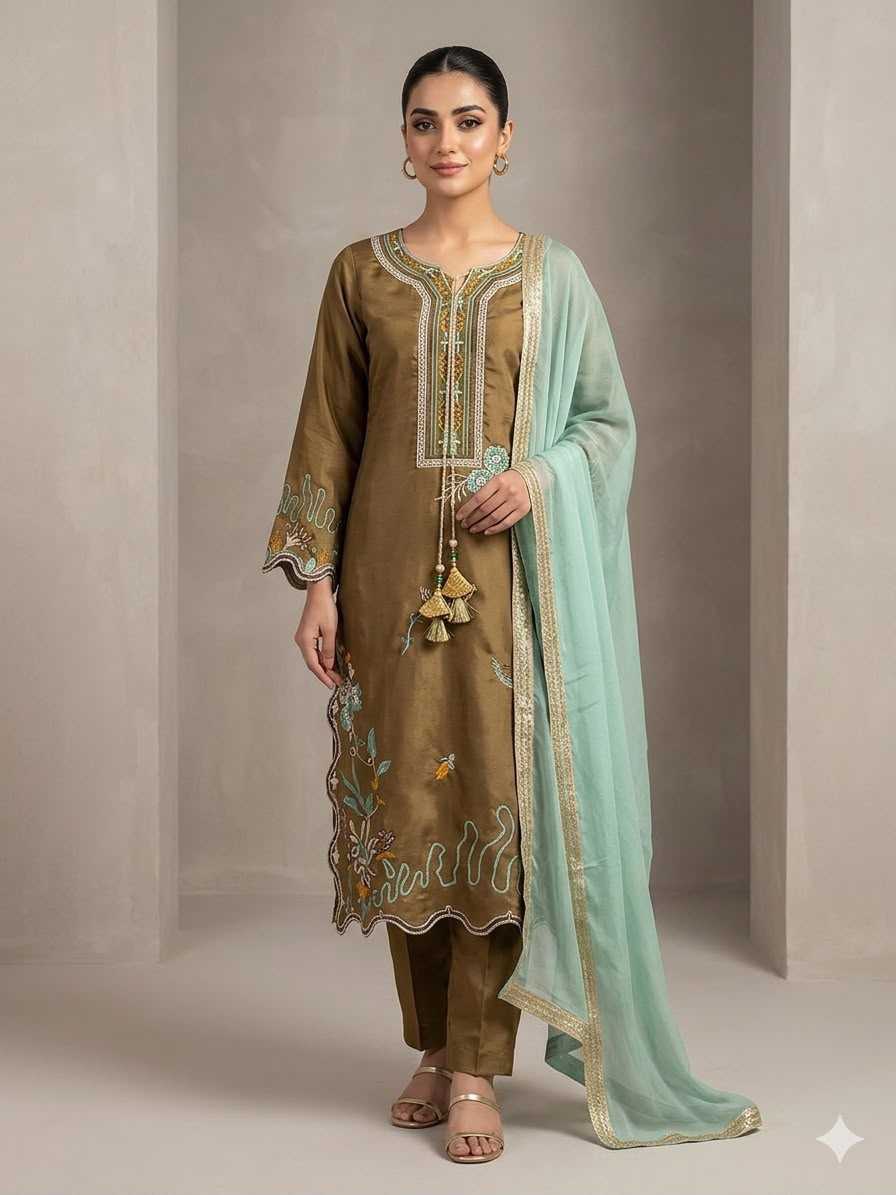 YNF Wholesale Heavy Roman Silk Embroidery Suits  | Surat Manufacturer