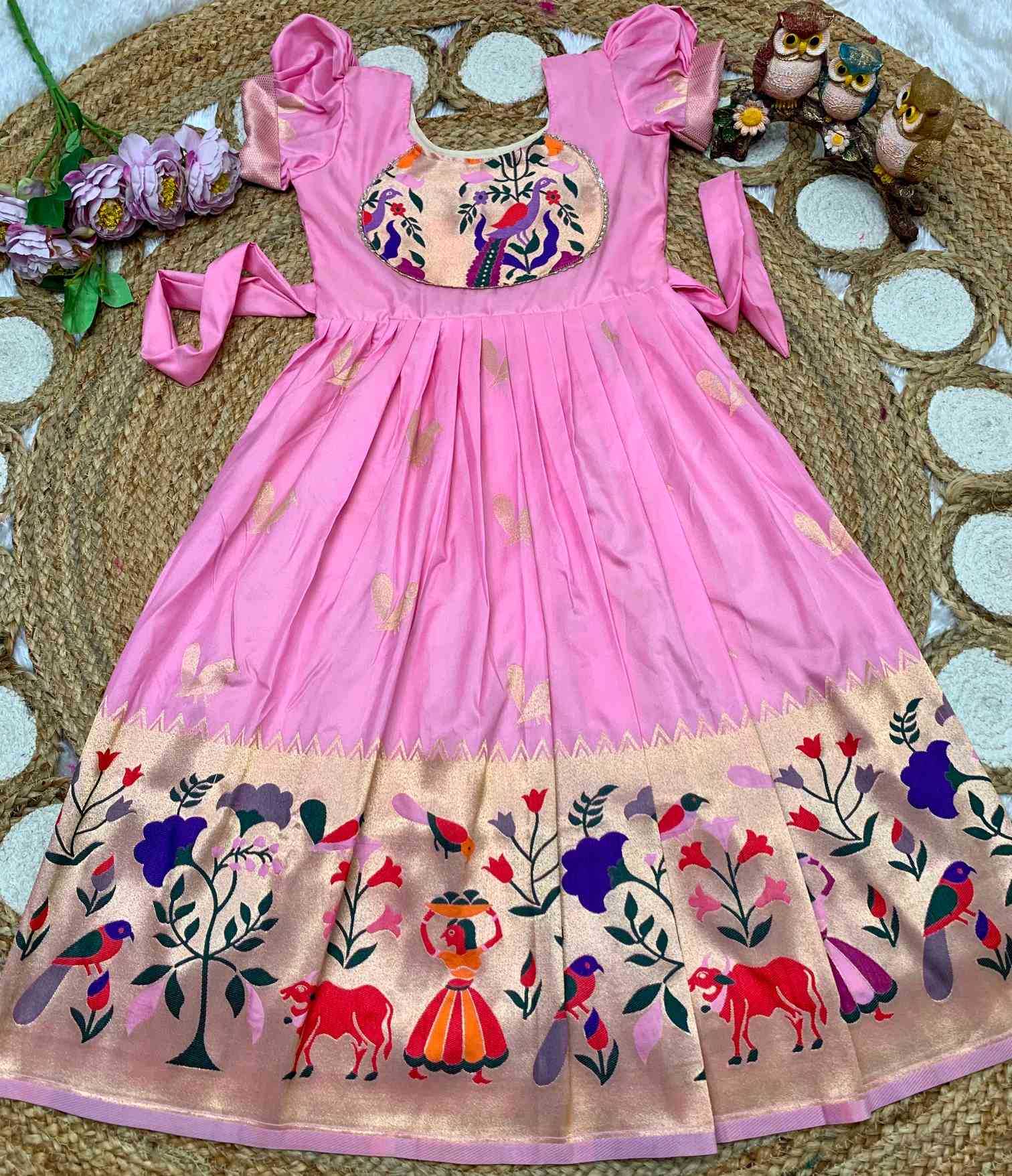 YNF Wholesale Soft Silk Kids Gown  | Surat Manufacturer