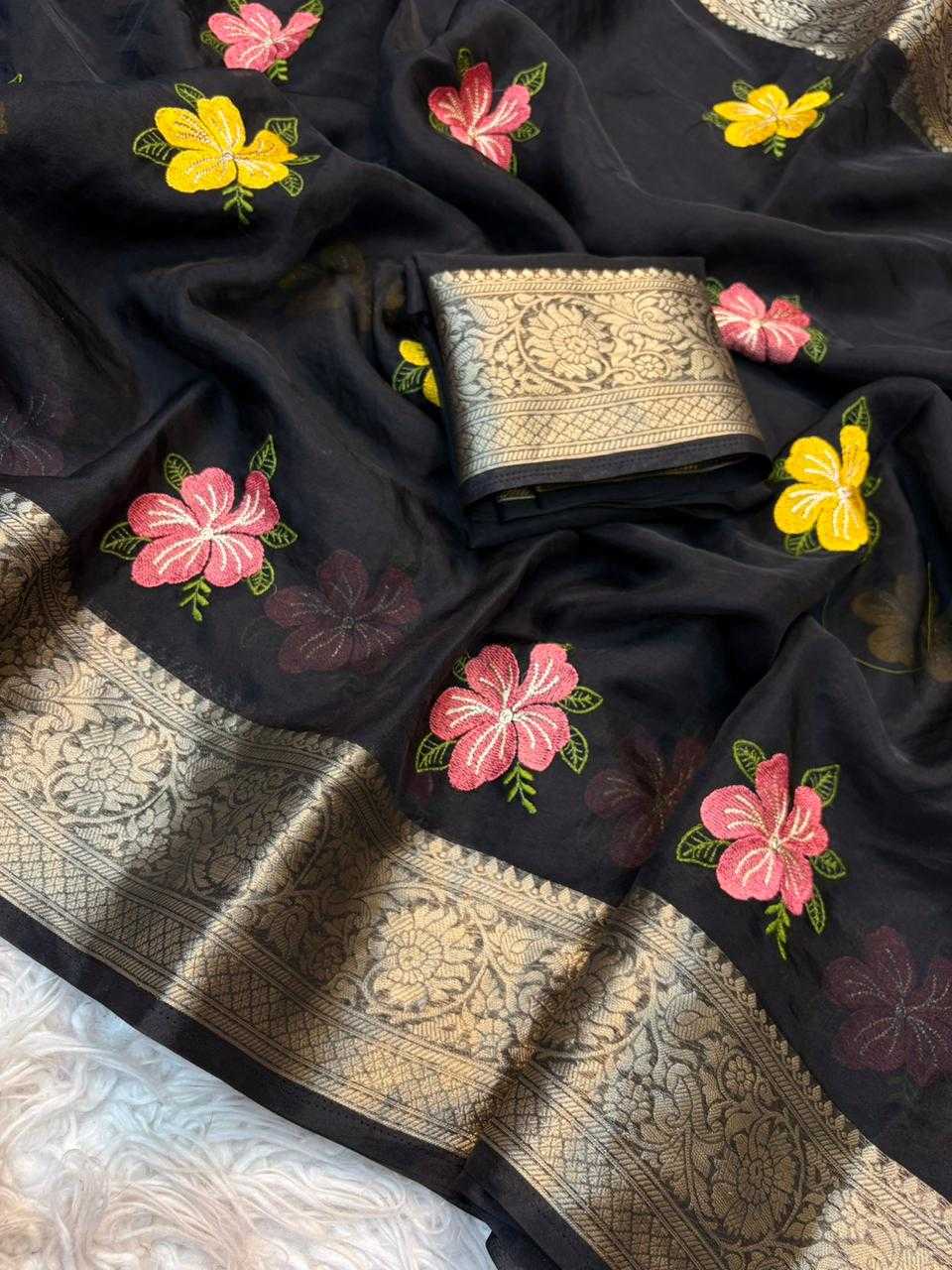 YNF Wholesale Organza Organza Sarees  | Surat Manufacturer