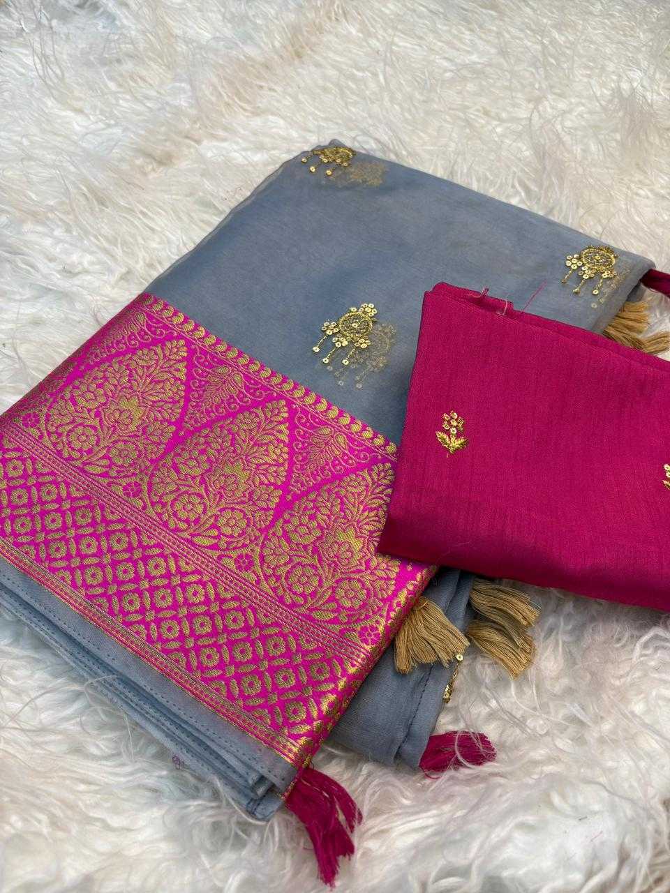 YNF Wholesale Organza Jacquard Saree  | Surat Manufacturer