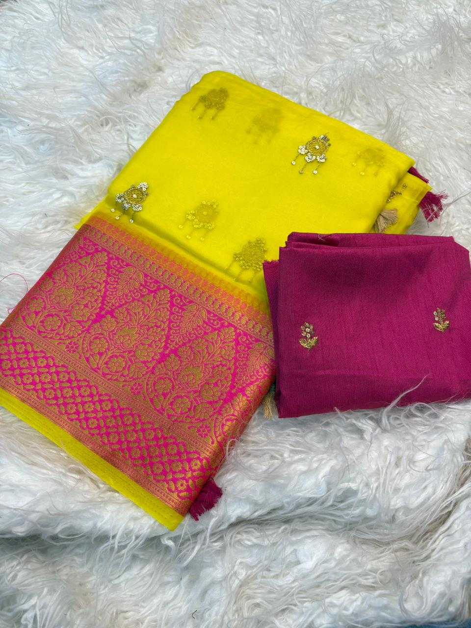 YNF Wholesale Organza Organza Sarees  | Surat Manufacturer