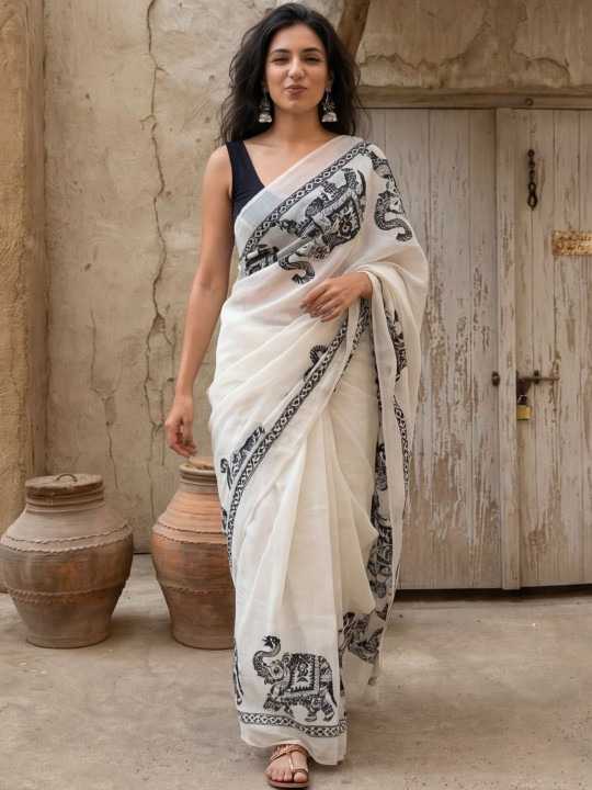 YNF Wholesale Linen Printed Sarees  | Surat Manufacturer