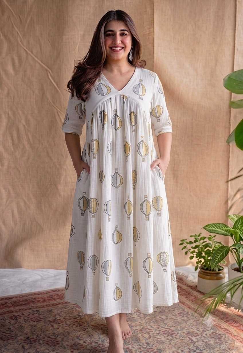YNF Wholesale Cotton Party Gowns  | Surat Manufacturer