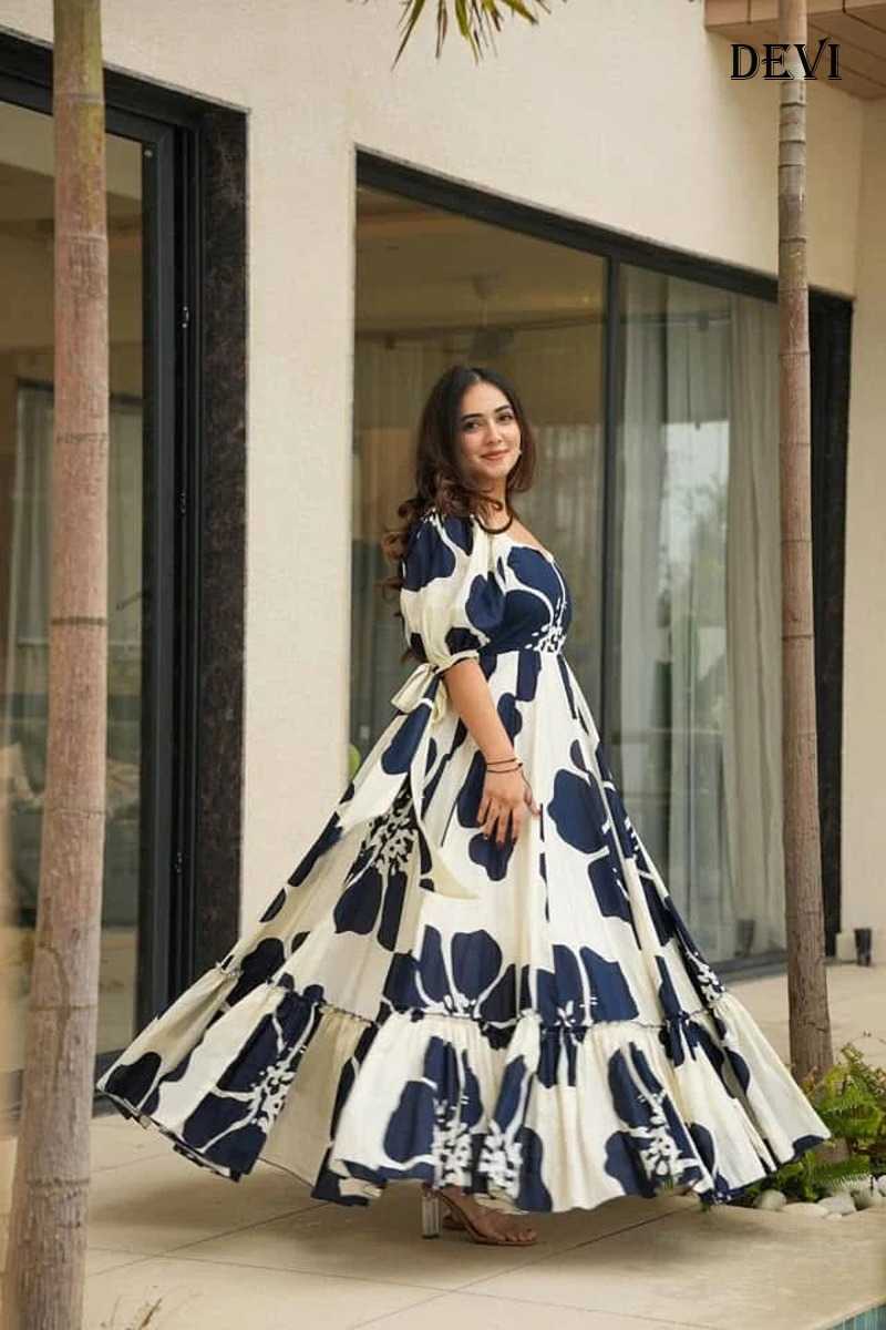 YNF Wholesale Cotton Cambric Printed Gowns  | Surat Manufacturer