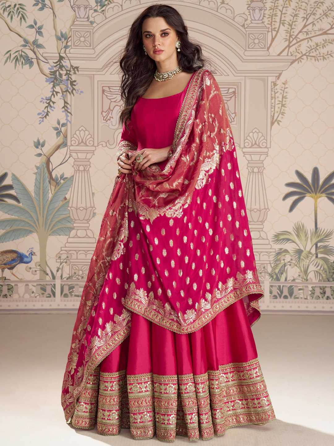 YNF Wholesale Vichitra Silk Embroidery Gowns  | Surat Manufacturer