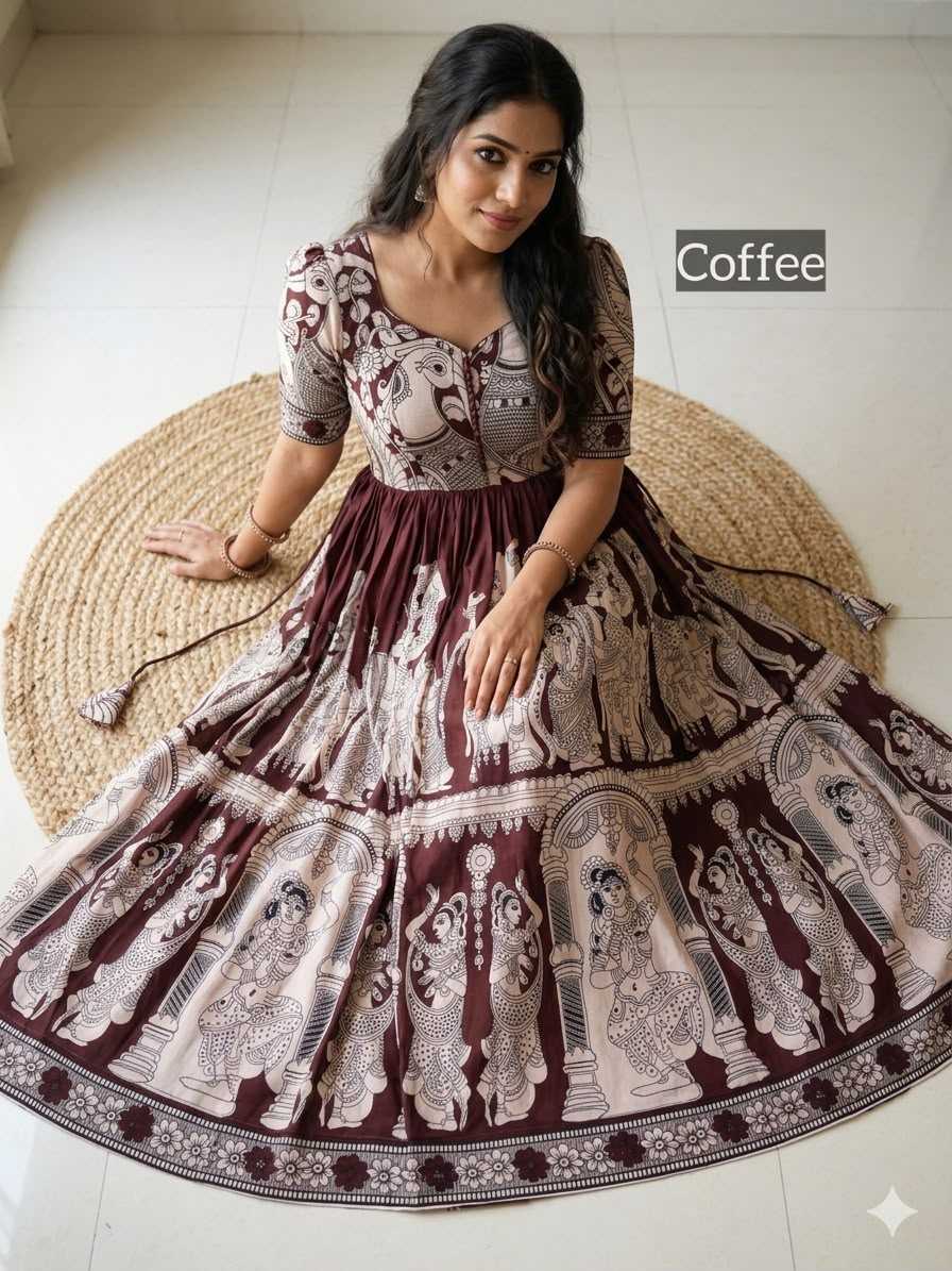YNF Wholesale Muslin Printed Gowns  | Surat Manufacturer