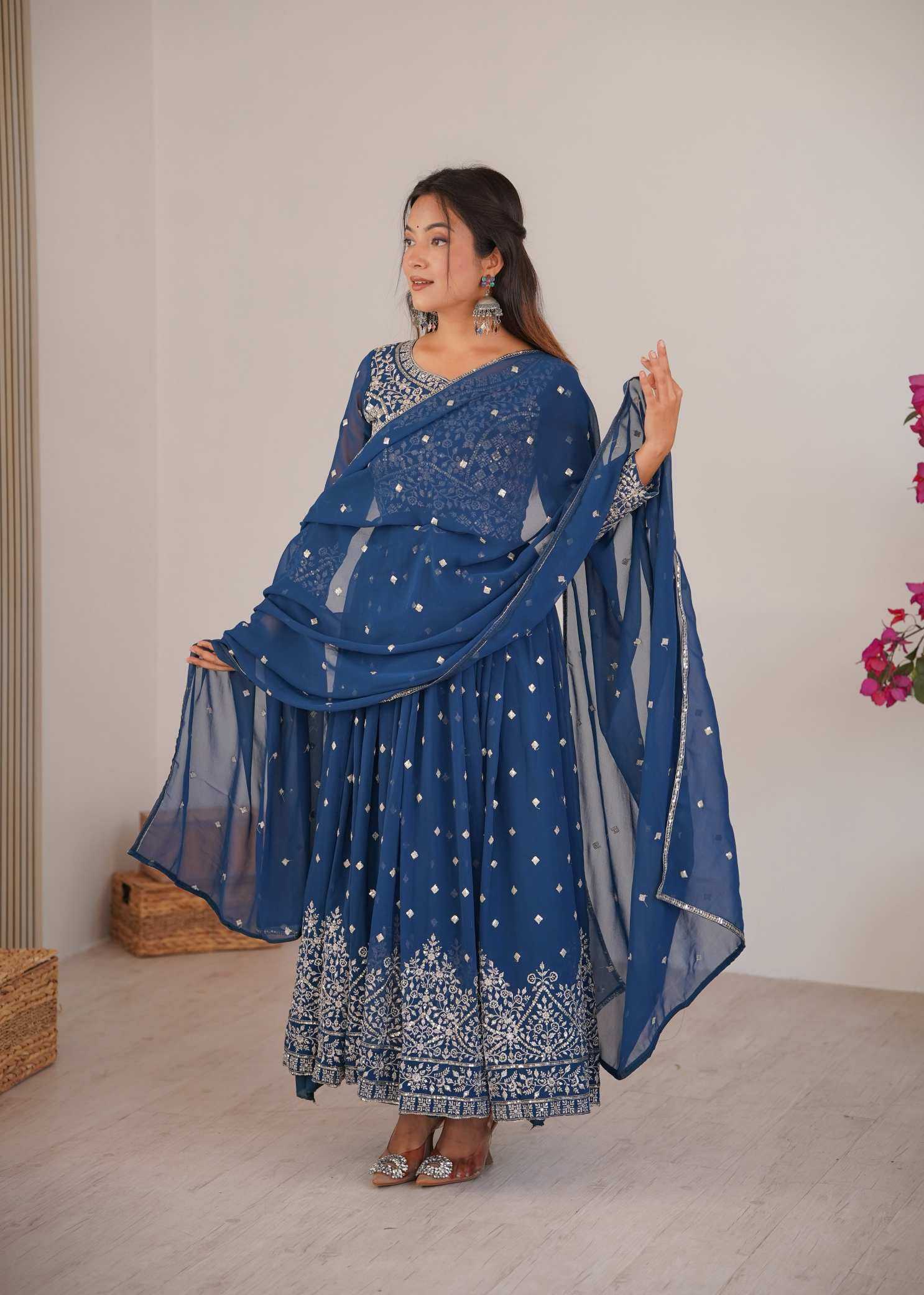 YNF Wholesale Faux Georgette Embroidery Suits  | Surat Manufacturer