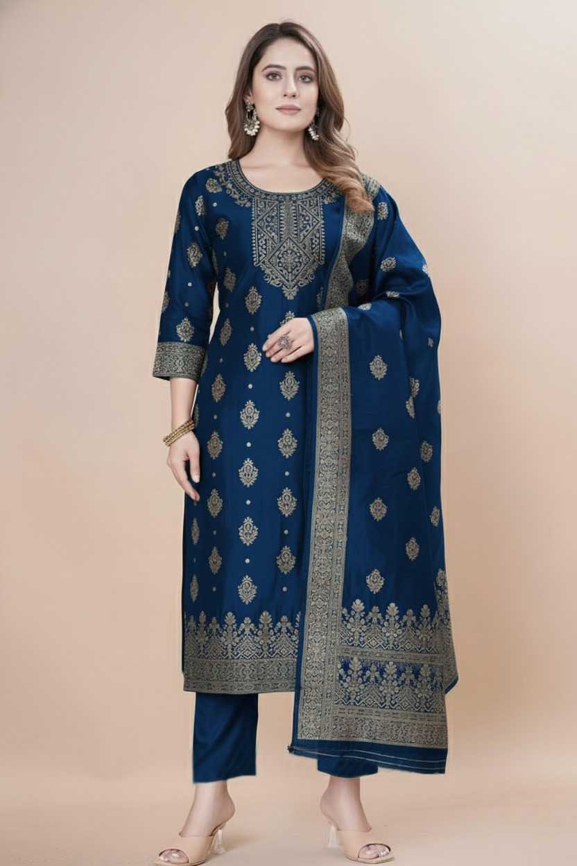 YNF Wholesale Jacquard Ladies Silk Suit  | Surat Manufacturer