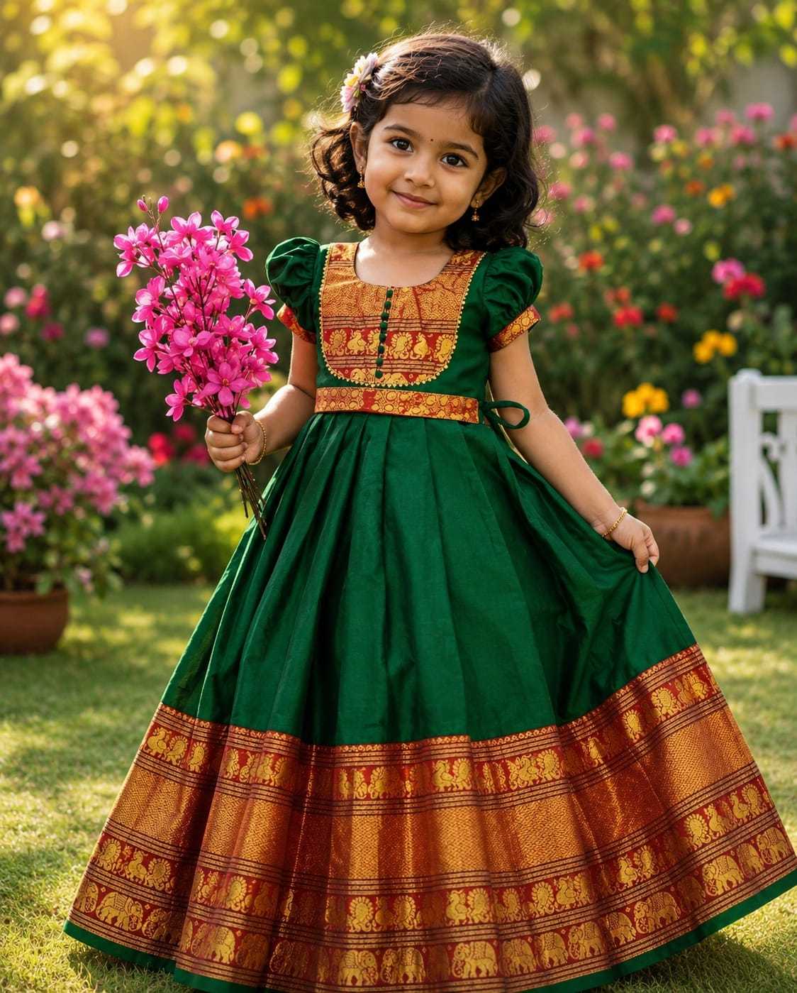 YNF Wholesale Cotton Kids Gown  | Surat Manufacturer
