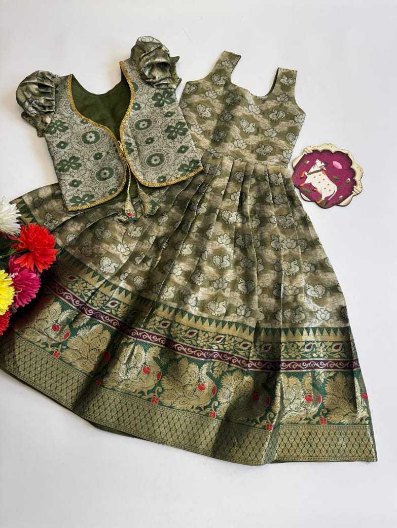 YNF Wholesale Kanjivaram Silk Kids Gown  | Surat Manufacturer