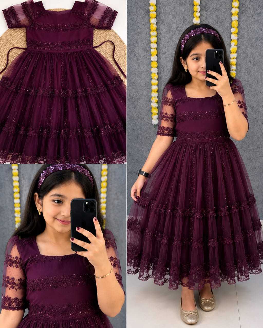 YNF Wholesale Net Embroidery Gowns  | Surat Manufacturer