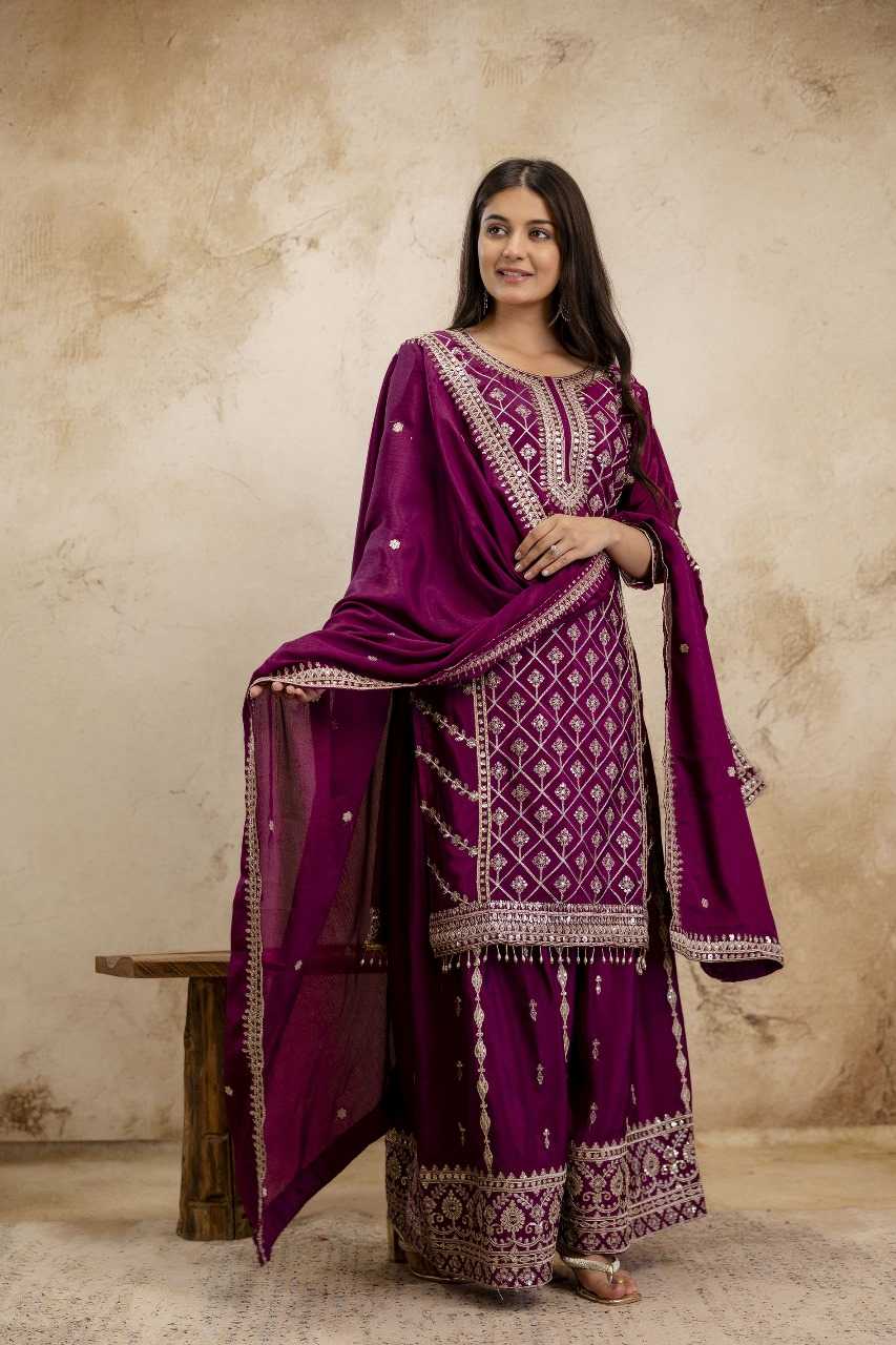YNF Wholesale Chinon Silk Sharara Salwar Suits KESH108 942 | Surat Manufacturer