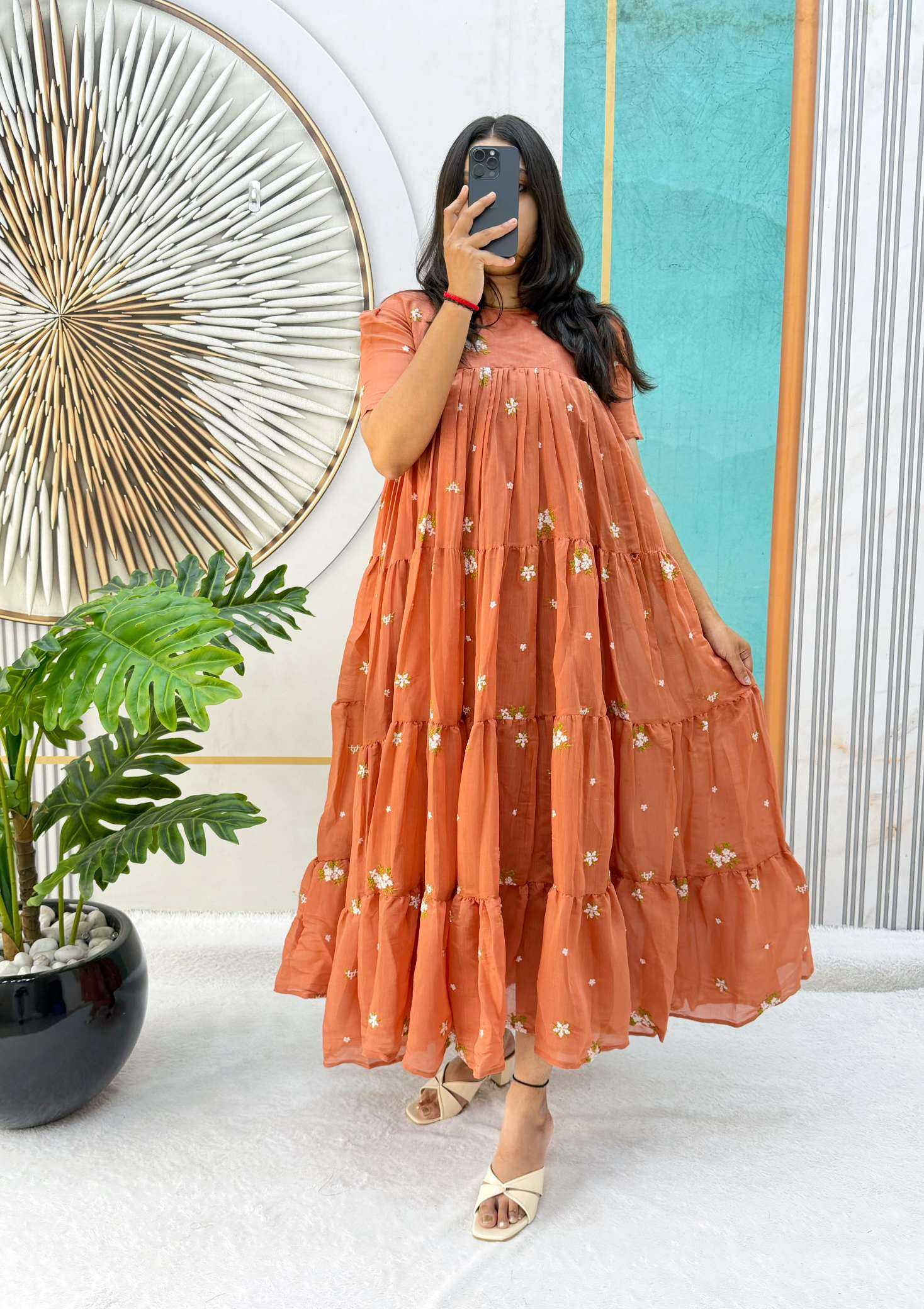 YNF Wholesale Cotton Embroidery Gowns  | Surat Manufacturer