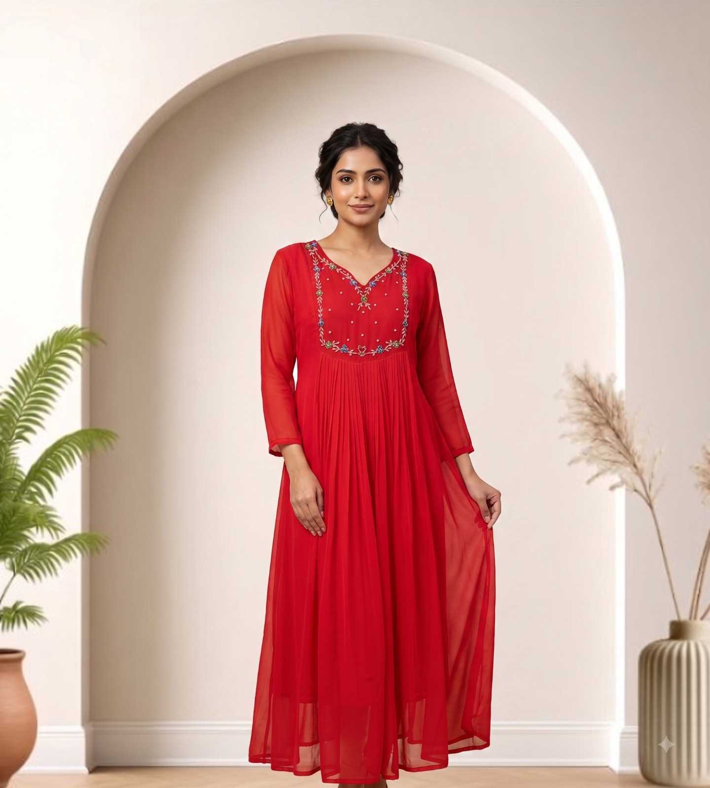 YNF Wholesale Faux Georgette Designer Kurtis KESH120 51 | Surat Manufacturer