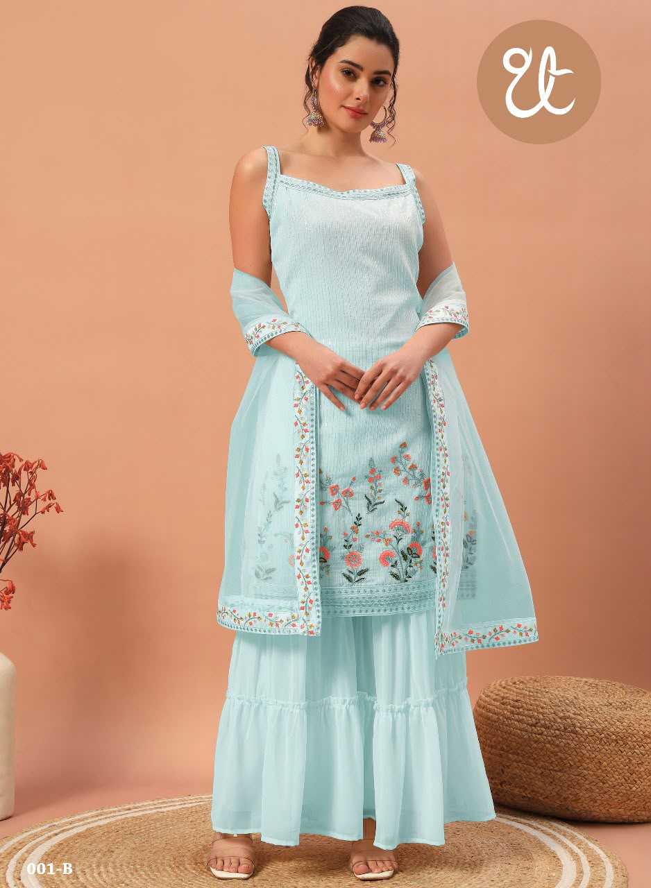 YNF Wholesale Georgette Embroidery Suits KESH129 001 | Surat Manufacturer