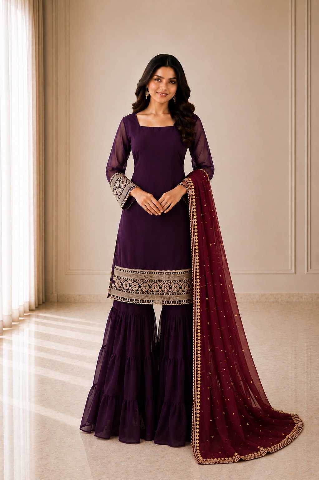 YNF Wholesale Faux Georgette Embroidery Suits  | Surat Manufacturer