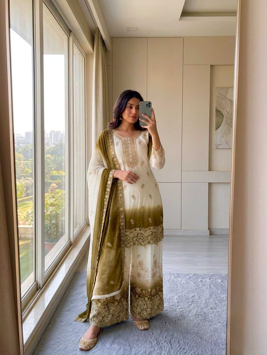 YNF Wholesale Georgette Palazzo Suit  | Surat Manufacturer