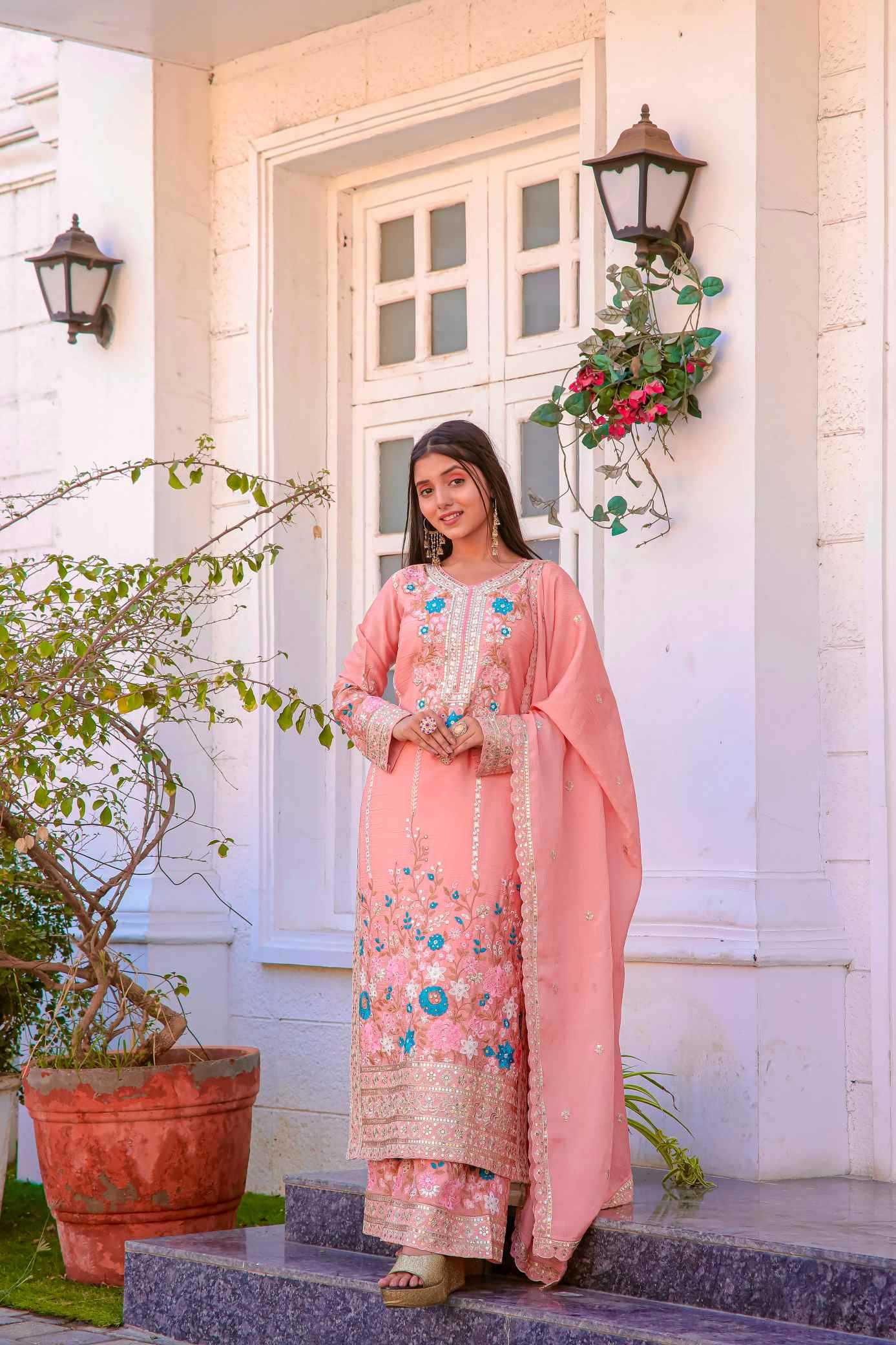 YNF Wholesale Chinon Silk Embroidery Suits  | Surat Manufacturer